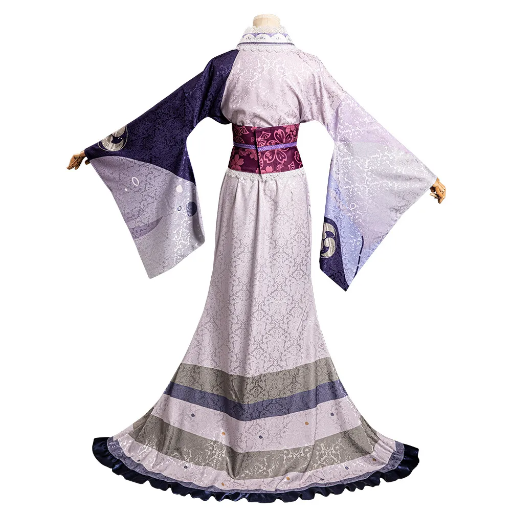 Genshin Impact Raiden Shogun Cosplay Kostüm Erwachsene Frauen Kimono Kleid Gürtel Outfits Halloween Karneval Party Anzug