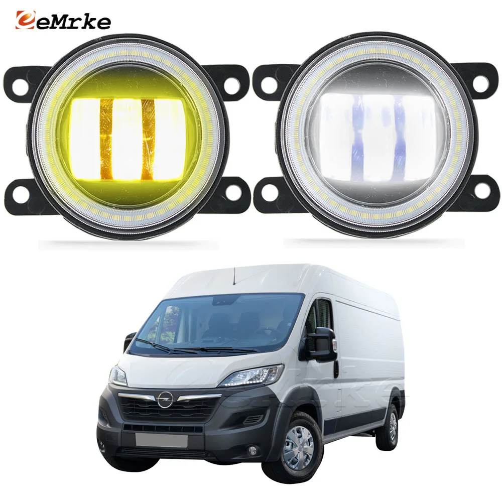 

2X Led Angel Eye DRL Fog Lights for Opel Movano Movano-e Vauxhall Movano 2021 2022 2023 Fog Lamp Lens Daytime Running Light