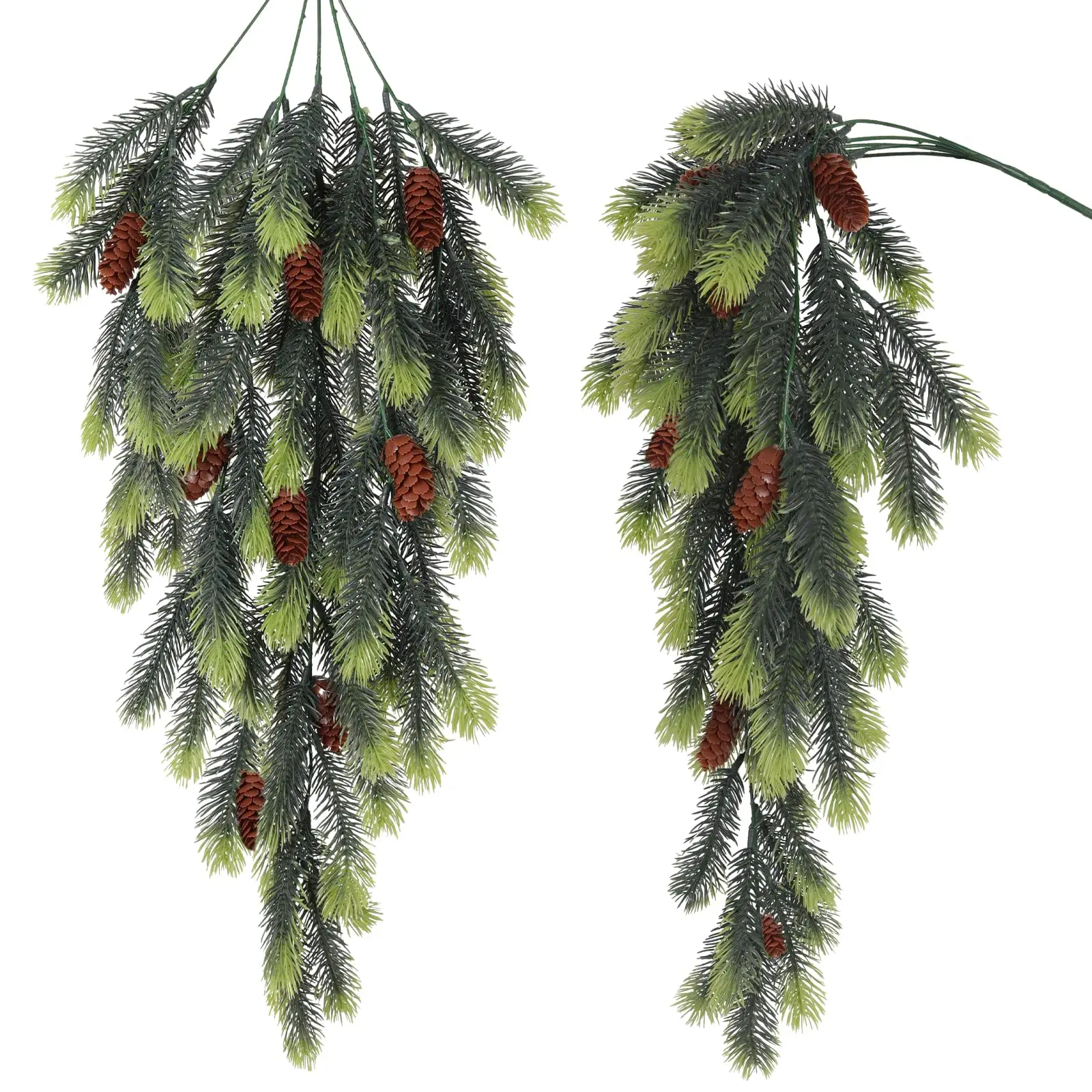 Branches de pin artificielles 75cm, fausses plantes pour l'extérieur, jardin, porche, décoration suspendue, fausses plantes vertes, décoration de noël pour la maison
