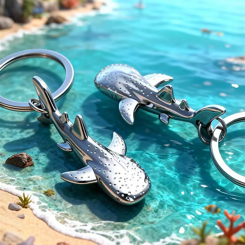 Metall-Ozean-Mini-Walhai-Schlüsselanhänger, kreativer Anhänger, Autoschlüsselring, Taschenanhänger, Geschenk – Detail 6