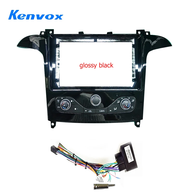 

9inch Android car audio radio fascia frame for Ford S-MAX 2Din Stereo DVD Dash mount kit panel wire cable adapter