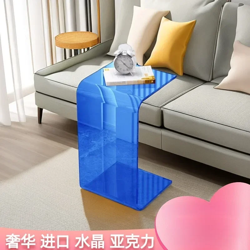 

Light Luxury Acrylic Simple Creative Living Room Sofa Side Table Shaped Bedroom Transparent Bay Window Small Coffee Table