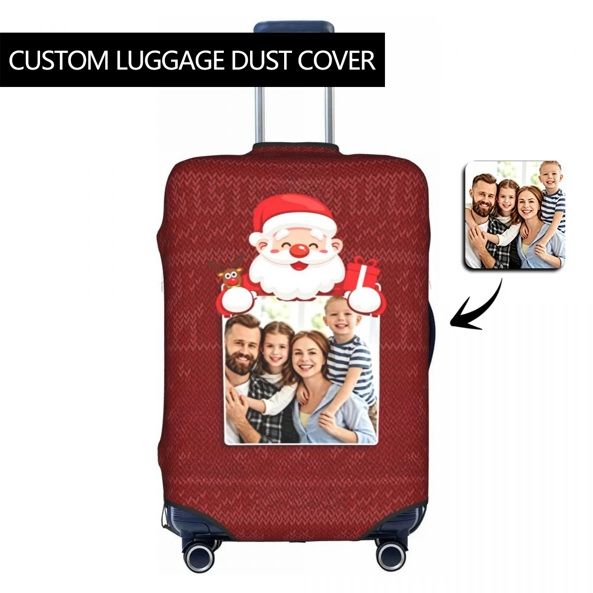 Custom Christmas Customize Logo Luggage Cover Elastic Your Design Here Travel Suitcase Protective Covers Suit For 18-32 inch
