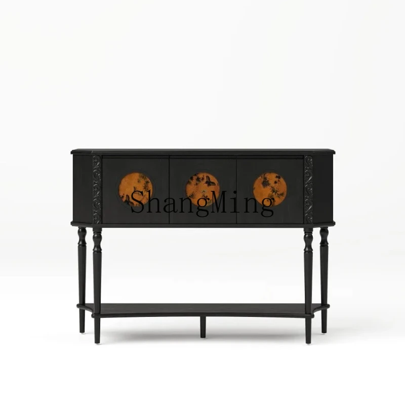 

ZYY solid wood retro entrance cabinet, living room against the wall, antique entrance table decorative cabinet