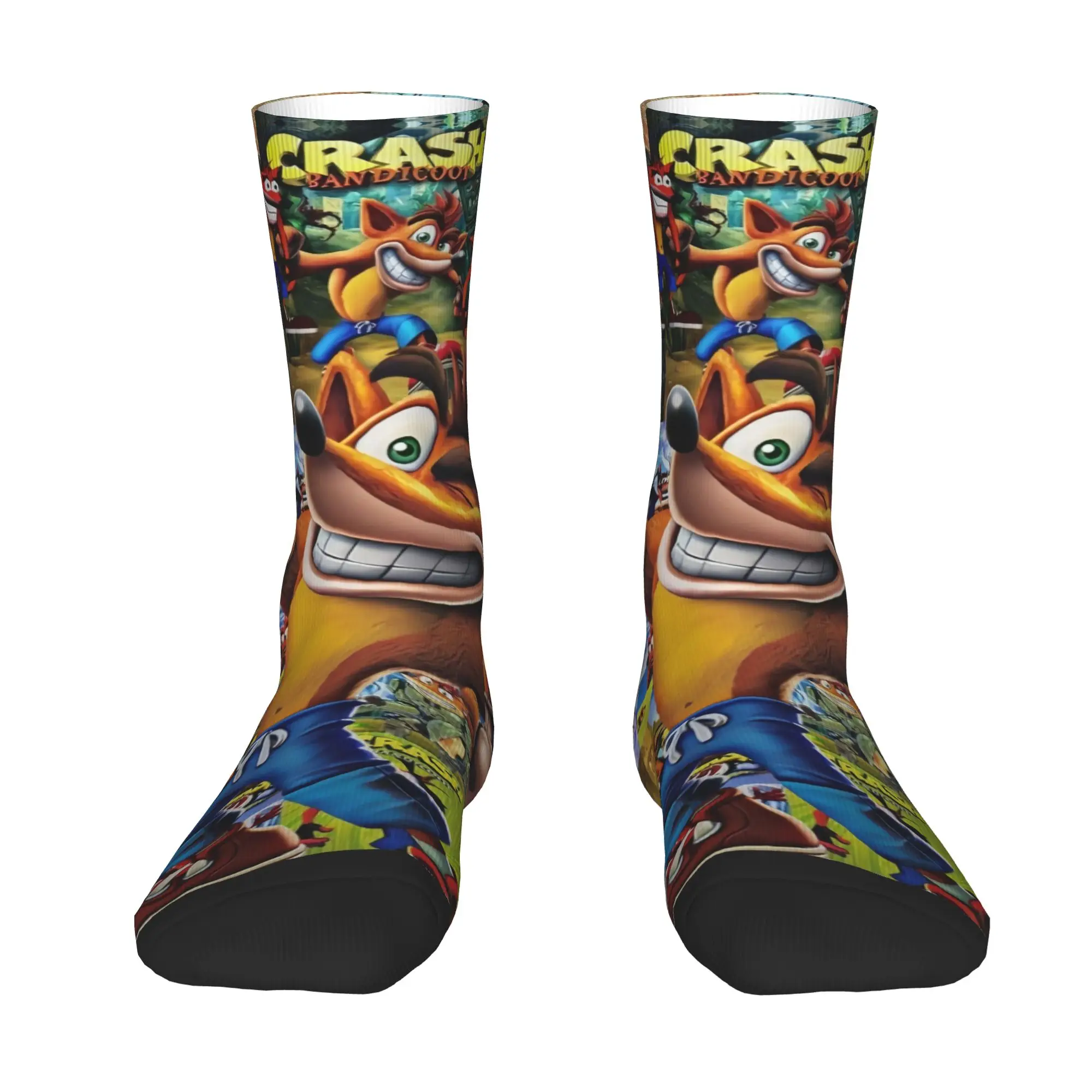 Game C-Crash B-Bandicoot Cartoon  Men Women Crew Socks Unisex Fashion Anime  Spring Summer Autumn Winter Dress Socks