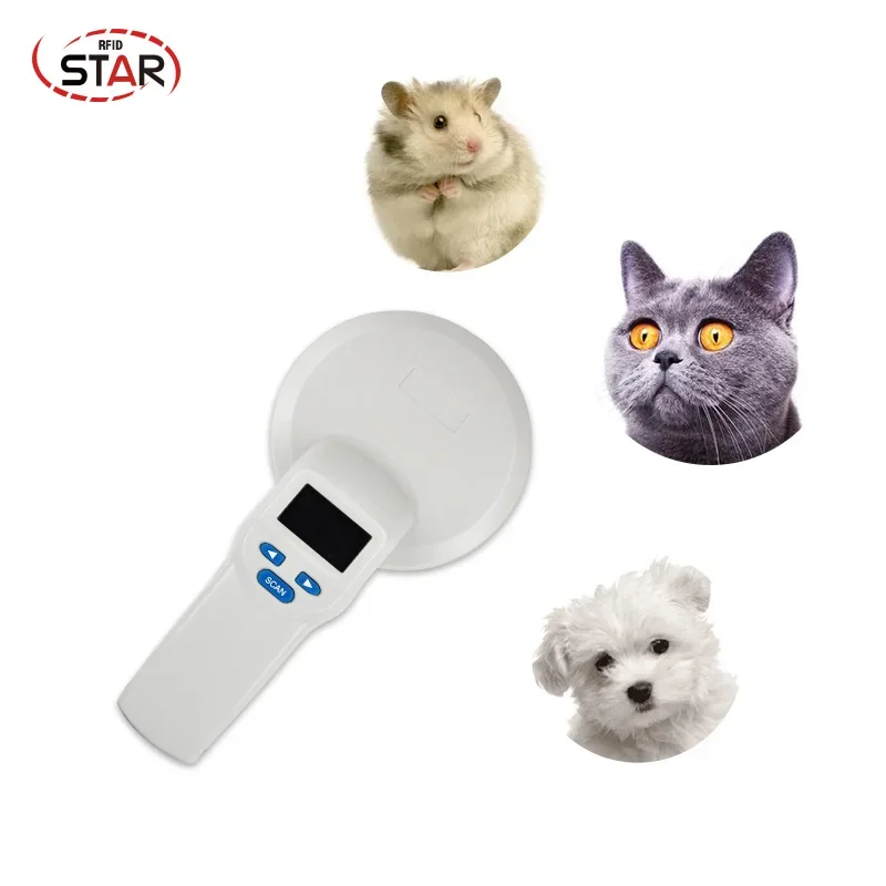 134.2khz portable rfid scanner ISO11784 FDX-B animal chip handheld reader dog chip scanner for reading rfid transponder tag