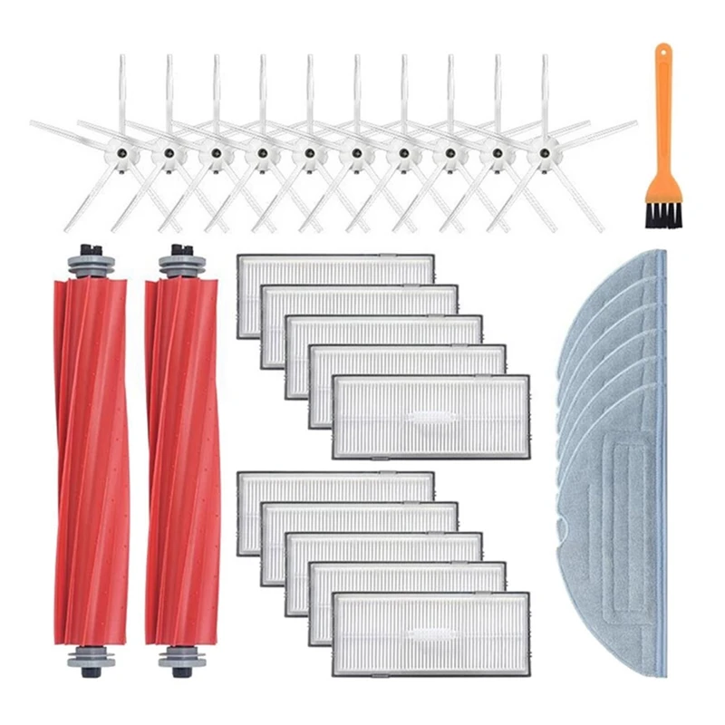 

For Roborock S7 T7S HEPA Accessory Of Filter Detachable Rubber Main Brush Mop Cloth Side Brush Vacuum Cleaner Part
