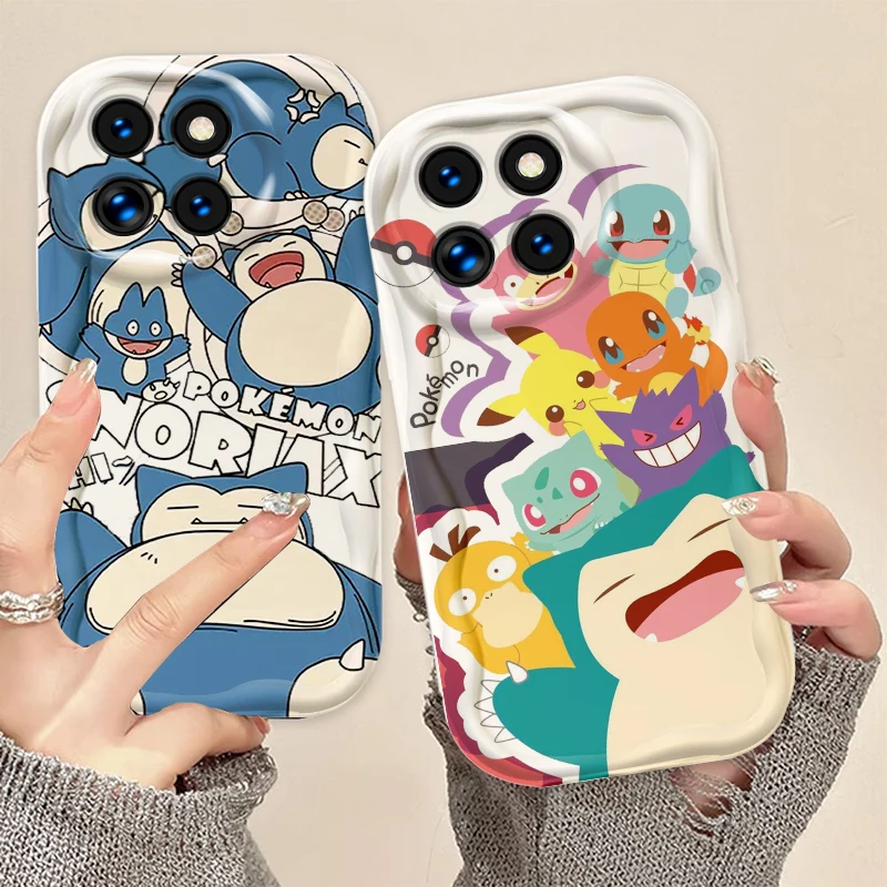 Snorlax Psyduck For Xiaomi Mi 14 12 12T 11 Lite Poco M6 X6 X5 X4 X3 M3 F4 Pro GT NFC 5G Wave Oil Soft Phone Case