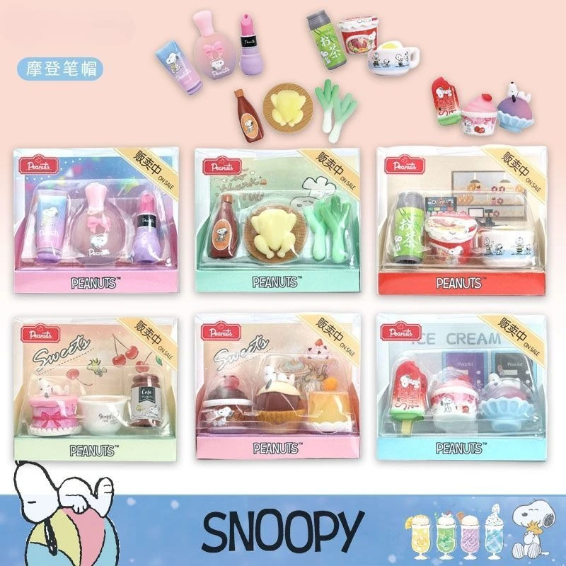 Cute Snoopy Eraser Anime Action Figure CartoonToy Creative Stationery Anime Decoration Product Children Birthday Christmas Gifts