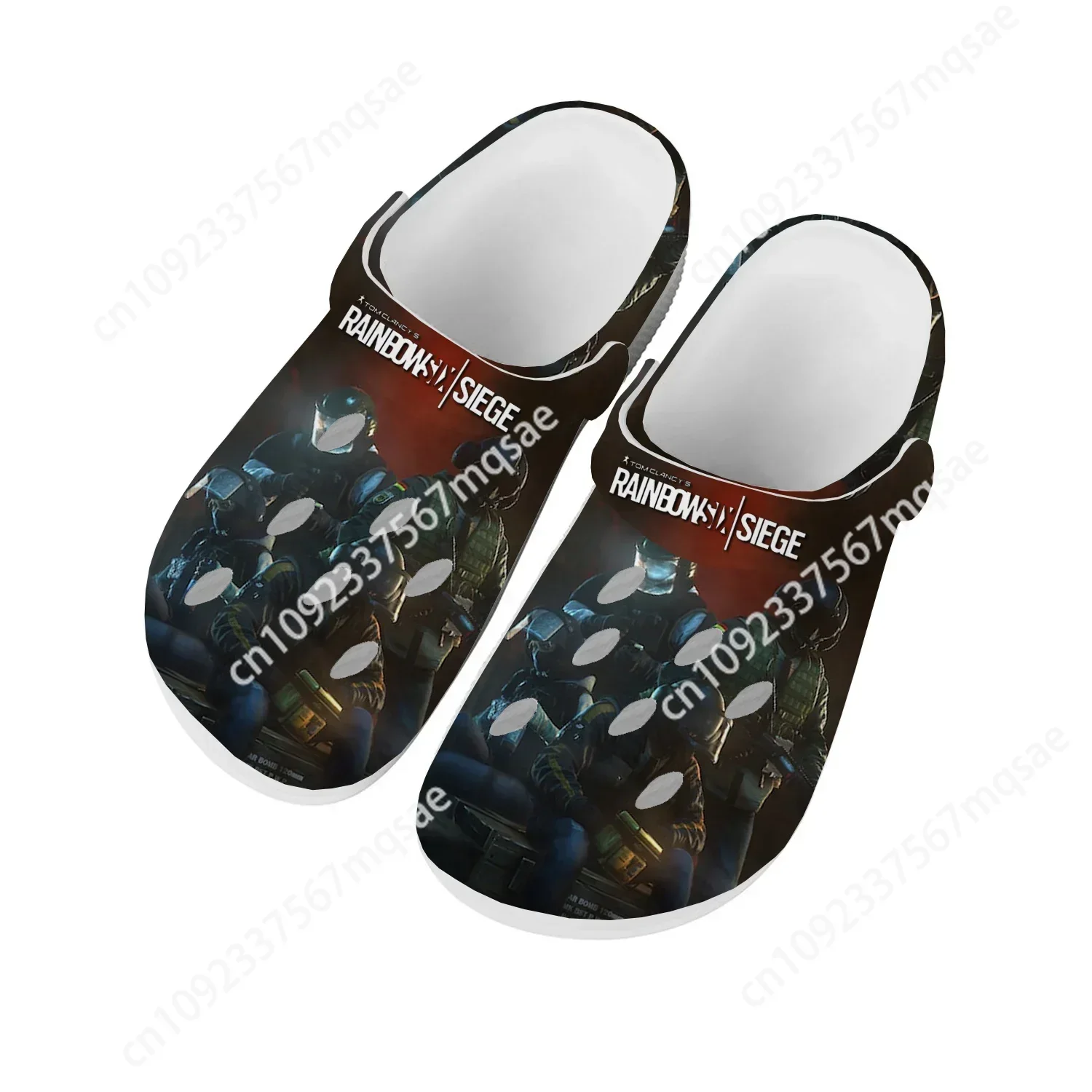 

Cartoon Game Siege Rainbow Six Home Clogs Men Women Teenager Custom Built Water Shoes Garden Beach Fashion Hole Slippers Sandals