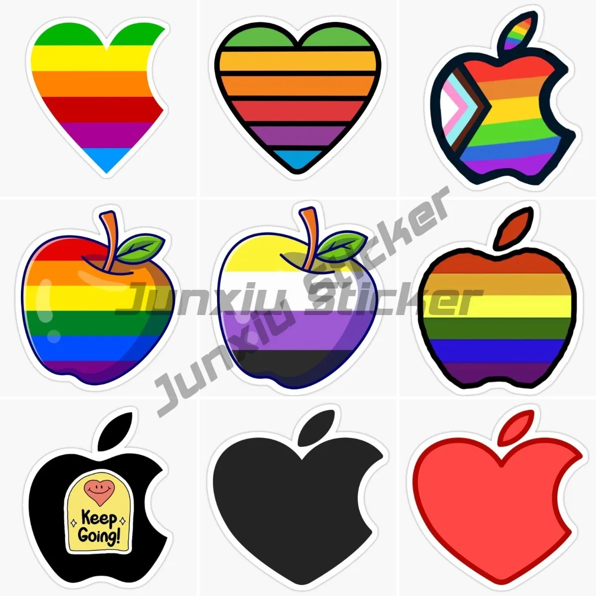 

Personalized and Creative Classic Design Apple Car Stickers Laptop Decal Suitable Any Smooth Flat Glass Body PVC Self-adhesive