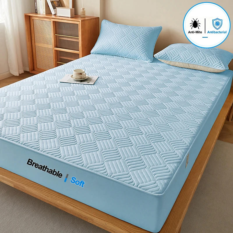 Premium Comfort Mattress Cover Breathable Antibacterial & Anti-Mite Mattress Protector, Fitted Cover for Long-Lasting Protection
