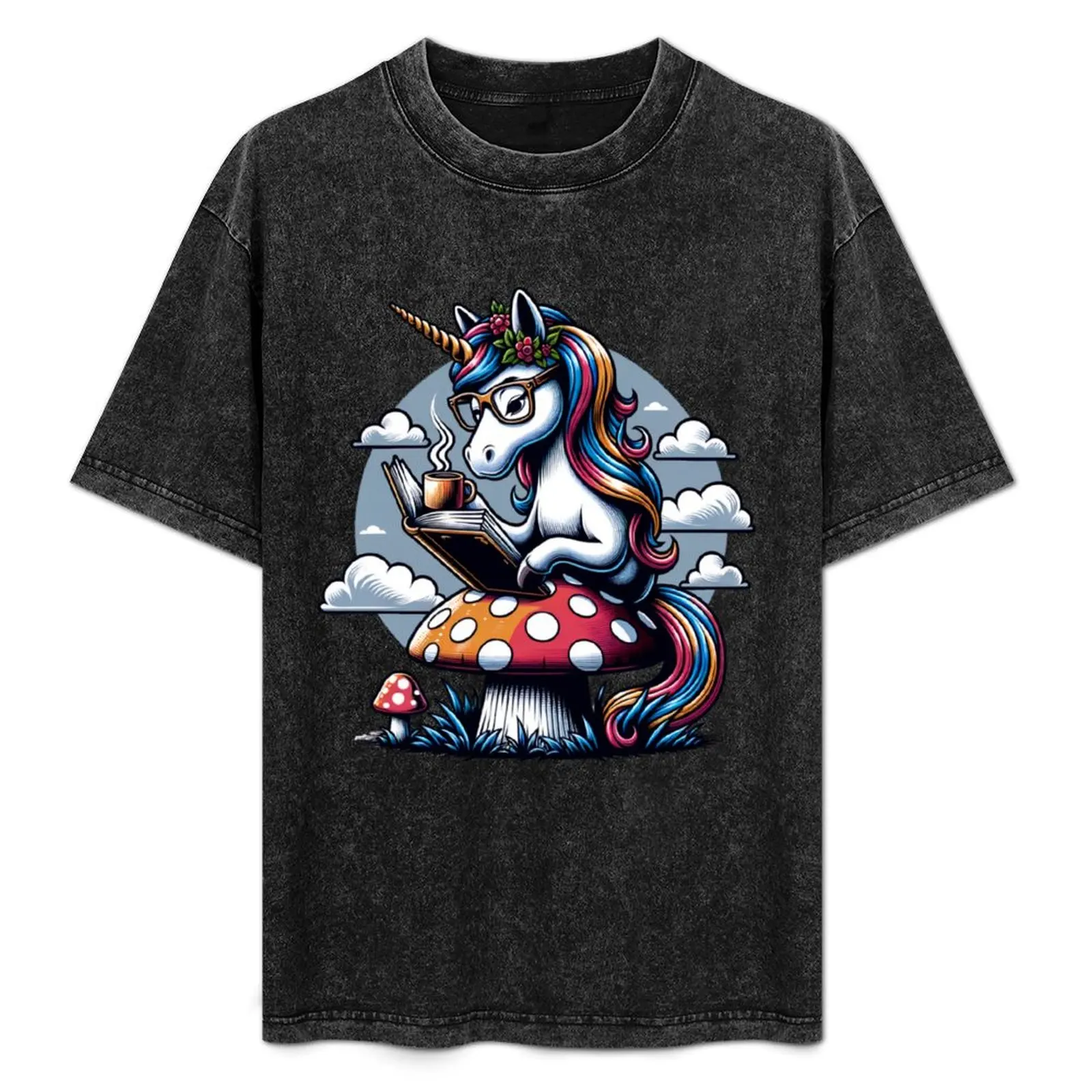 

Magical Reading Unicorn Diva T-Shirt customizeds custom shirt vintage t shirts Men's t-shirts