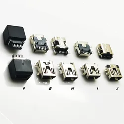 10pcs 5Types Short Long  Mini USB 2.0 Connector 5pin B Type Female Jack Sink 4Feet SMT Connector For Tail Power Charging