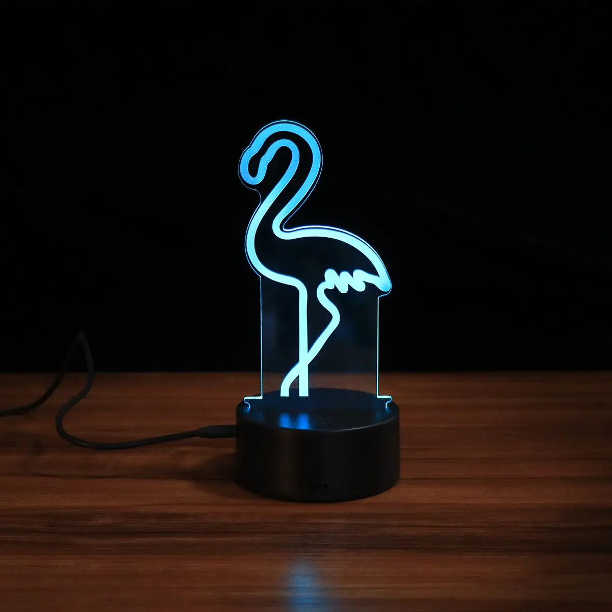 Creative Acrylic Bedside Lamp USB Touch Sensor Flamingo Style Table Lamp Colorful Baby Bedroom Night Lighting Lamp (Without