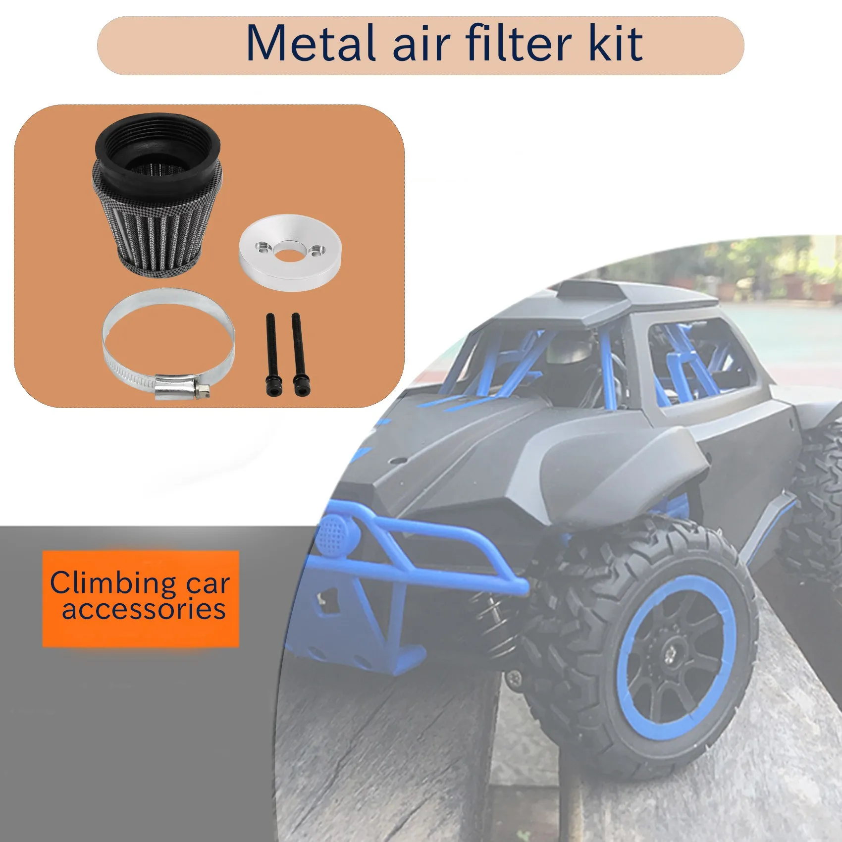 Metalen Luchtfilter Geschikt Voor Zenoah Cy 23cc 26cc 29cc 30.5cc 32cc 45cc Motoren Voor 1/5 Hpi Km Baja 5b 5T 5sc Rc Auto-Onderdelen