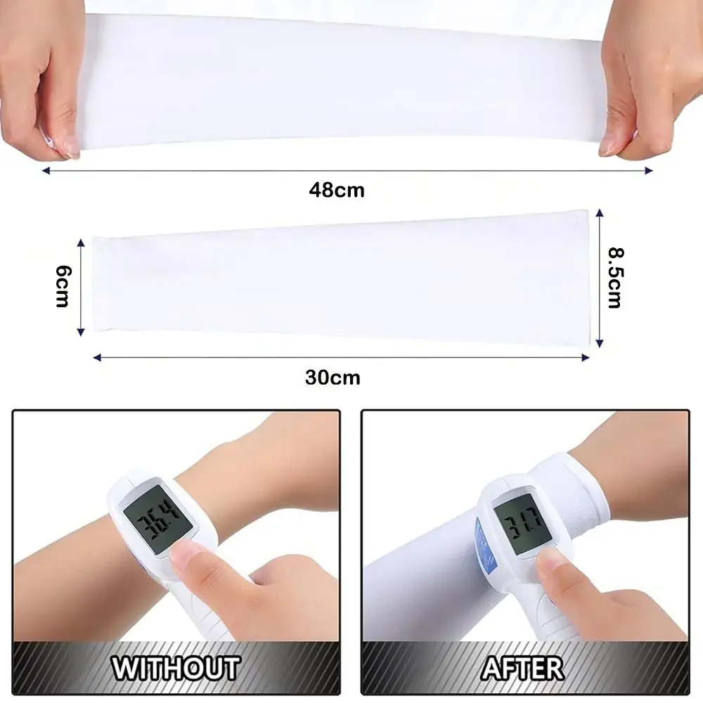 1 Pair Kids Sports Cooling Arm Sleeves Cover Sun UV Protection For 5-12 Years Girls Boys Elastic Ice Cuff Cycling Arm Warmer