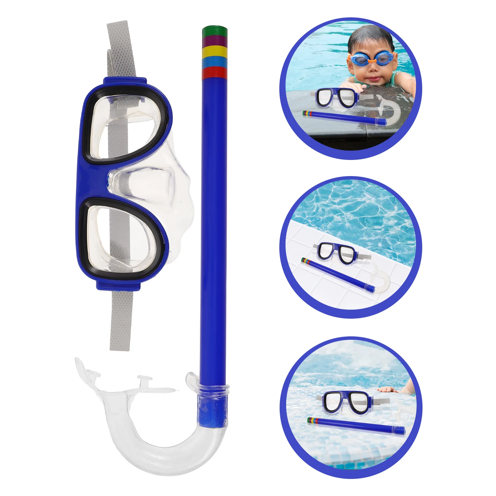 

1 set Kids Diving Set Anti-Fog Silicone Mask Snorkeling Gear Leak-Proof Clear for Pool Parks