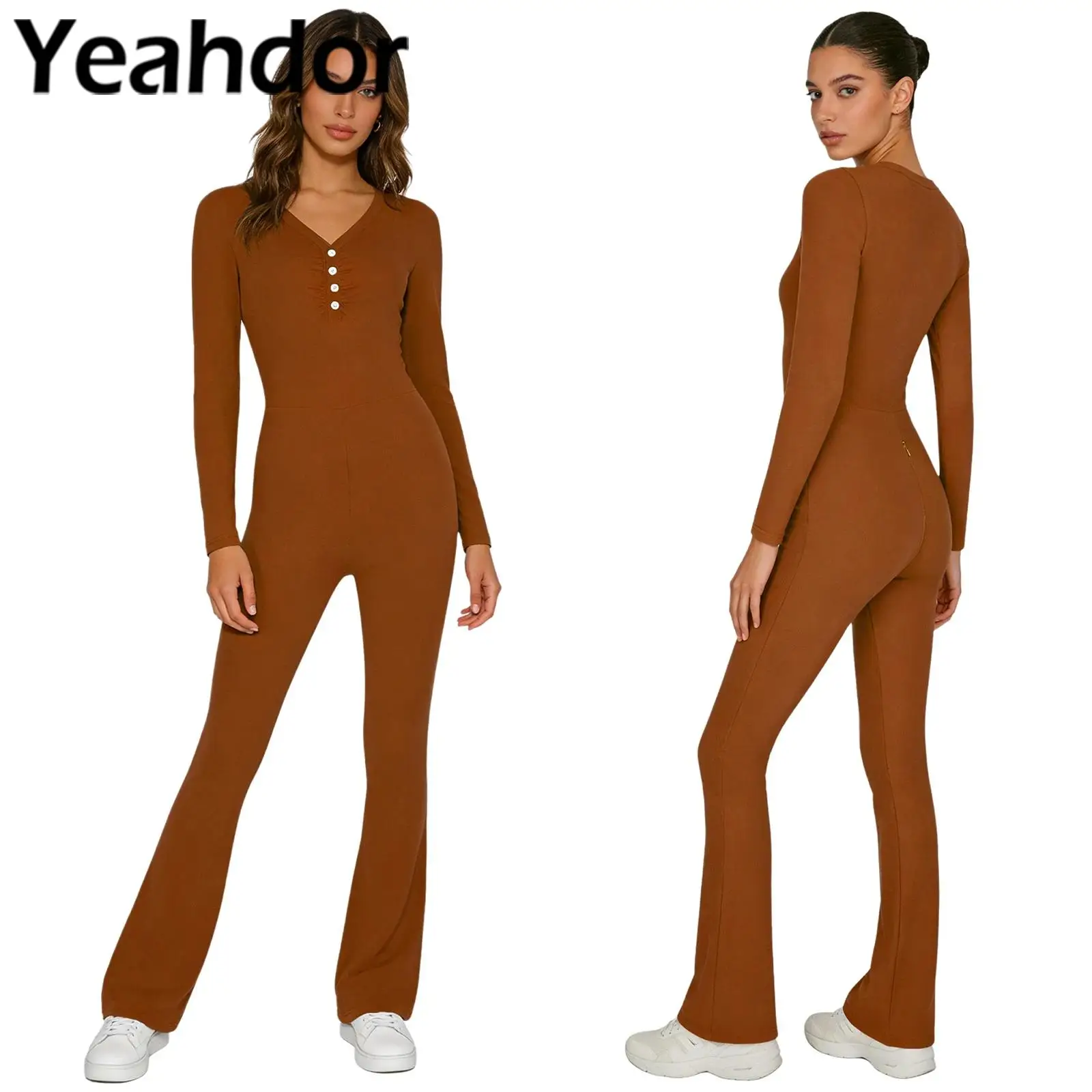 

Женский повседневный комбинезон-ромпер с расклешенными штанинами для тренировок, йоги, фитнеса, пилатеса, барре и танцев