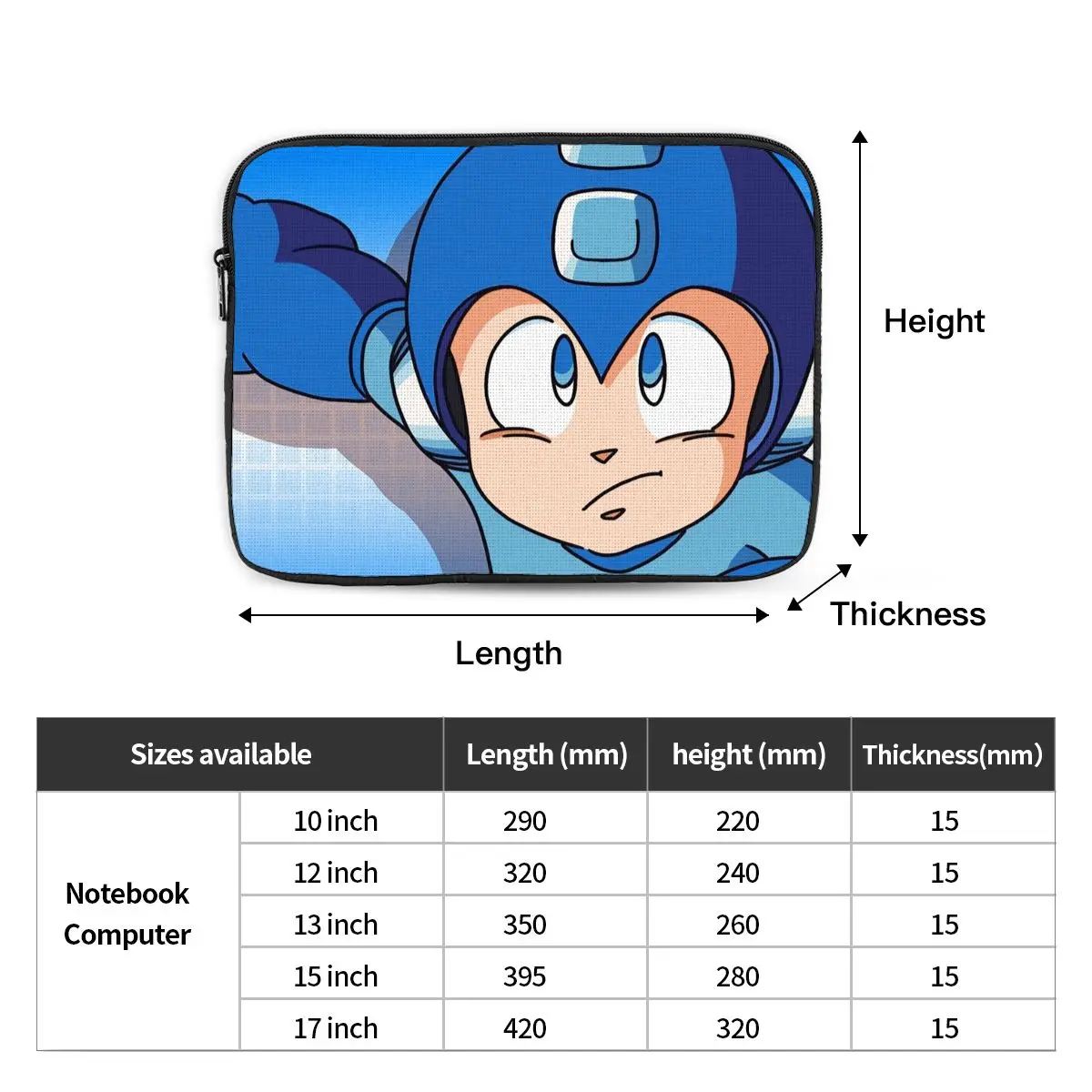 Megaman Видеоигра Mega Man Чехол для ноутбука Сумка 10, 12, 13, 15, 17 дюймов Сумка для ноутбука Рукав для планшета Противоударный чехол Сумка