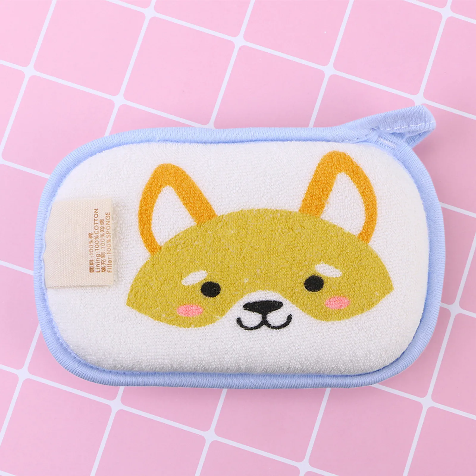 3Pcs Baby Bath Towel Sponge Soft Texture Non Slip Strap Shower Body Wipe Tools Cartoon Infant Towel Newborn Bathing