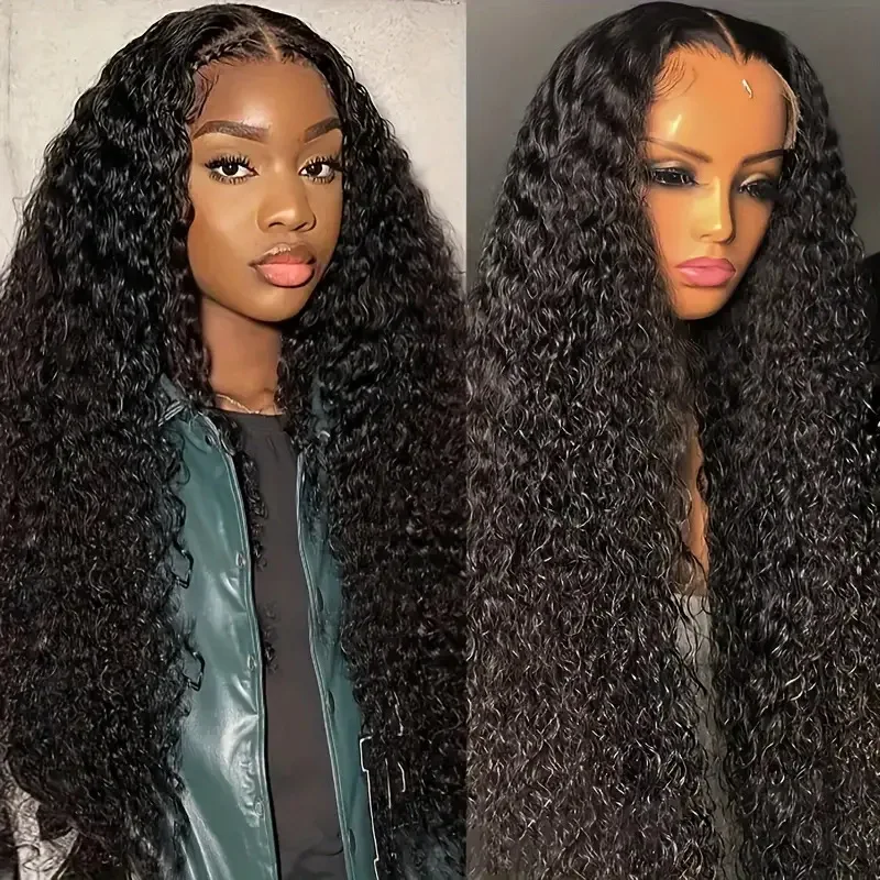 

40 46 Inch Curly Human Hair Wig 250% Density Deep Wave 13x6 360 Hd Transparency Frontal Lace Wigs 13x4 Water Wave Human Hai Wigs