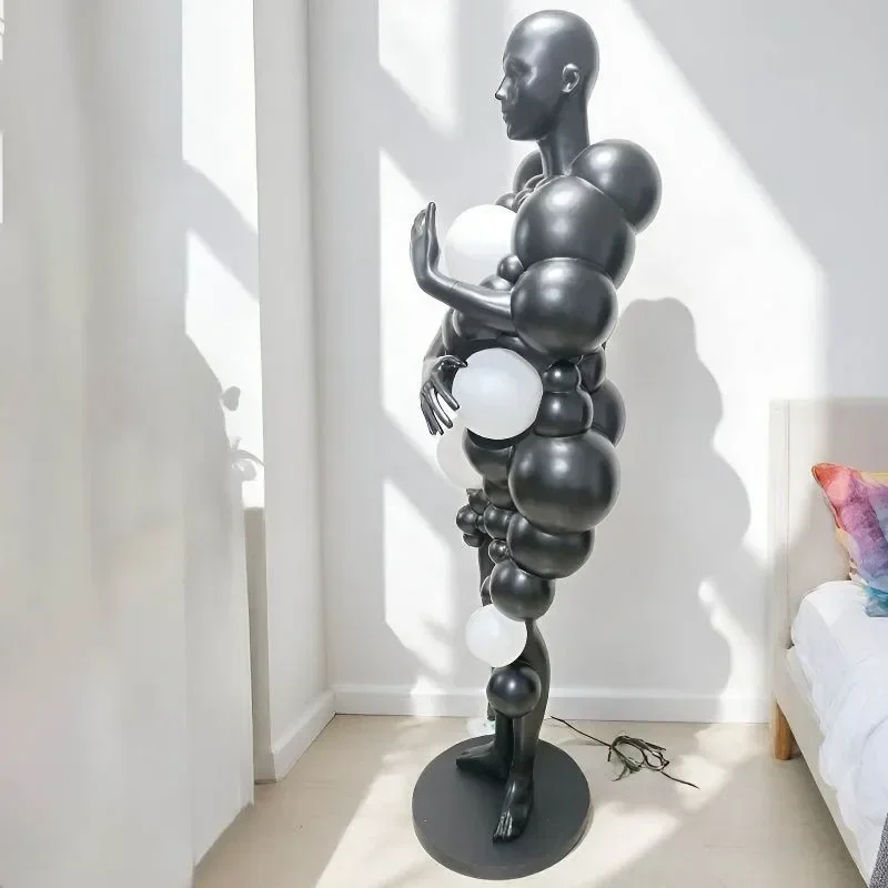 New Modern Art Abstract Bubble Figure Sculpture Ornament for Living Room Stair Creative Home Crafts Decor