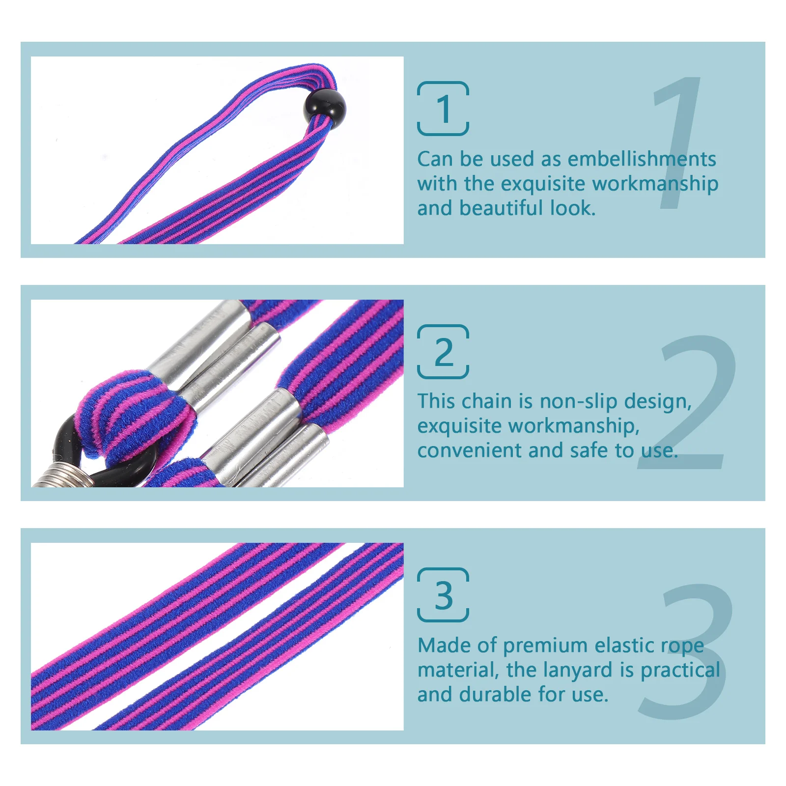 4 Pcs Glasses Chain for Women Eyeglass Chains Elastic Exercise Cord Reusable Rope Fixing Child