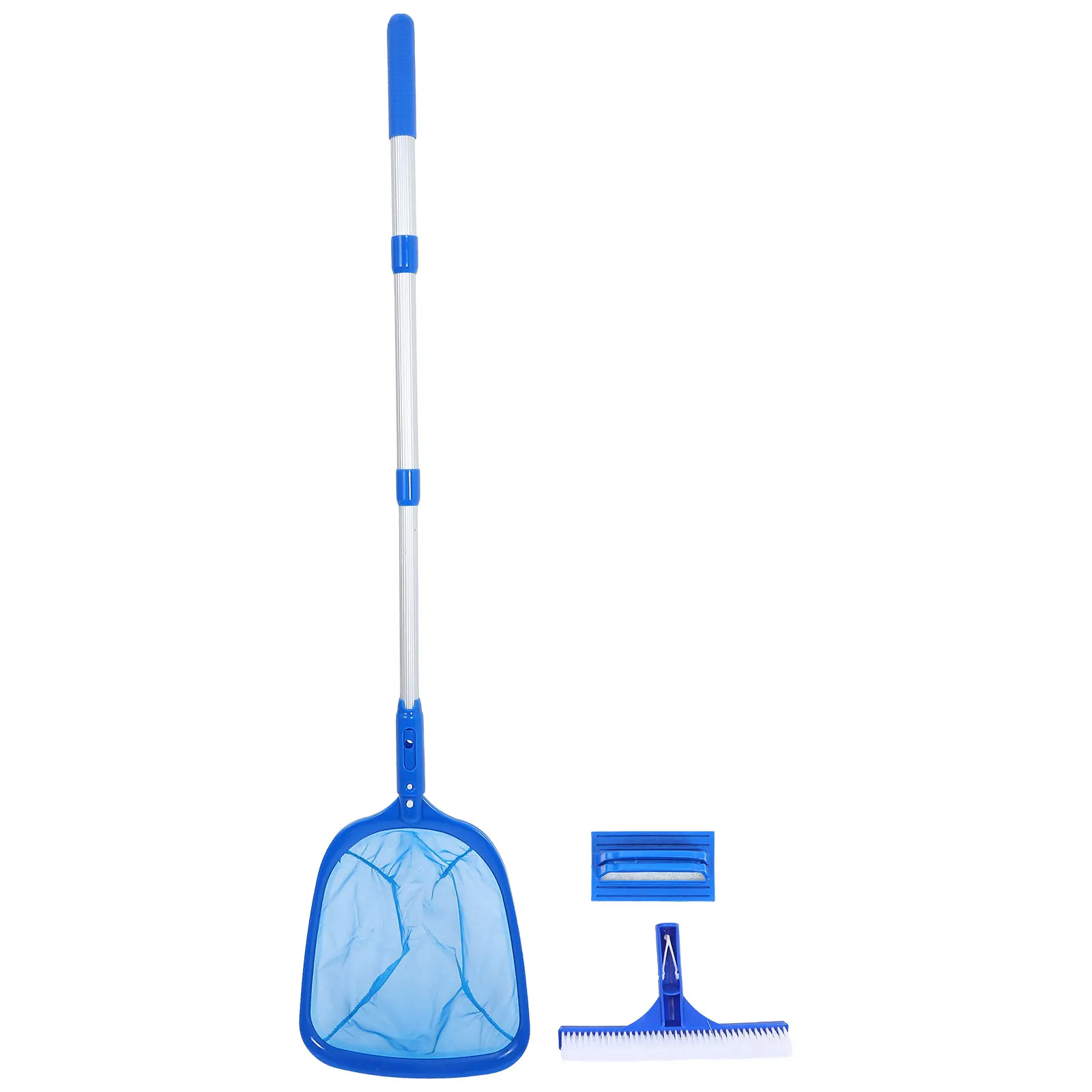 مجموعة أدوات صيانة حمام السباحة، فرشاة شبكية لمغرفة البركة مع مقشدة رأس مشط عميق على شكل أوراق شجر القطب