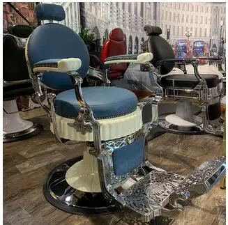 High end oil head chair men's hair cutting chair hair salon chair can be put down, shaving chair can be lifted and rotated