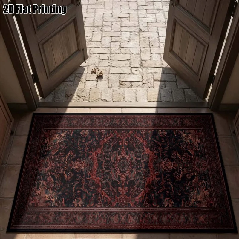 1Pc European Palace Retro Carpet, Bohemian Style Decorative Rug for Living Room, Bedroom, Dining Room, Bedside, Indoor and Outdoor Patio, Home Decor Accessories