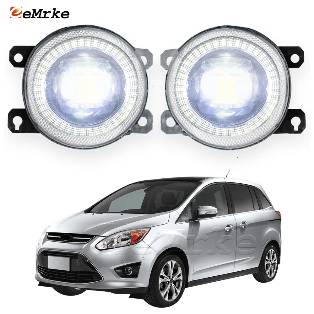 

Led Fog Lamp Assembly Lens for Ford C-MAX Grand C-max, C-max Hybird 2011-2018 Angel Eyes DRL Aperture Daytime Running Light Halo