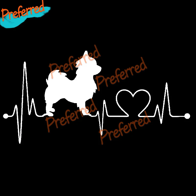 1x Aufkleber Chihuahua Langhaar Herzschlag Auto Sticker Decal 17 cm Hunde