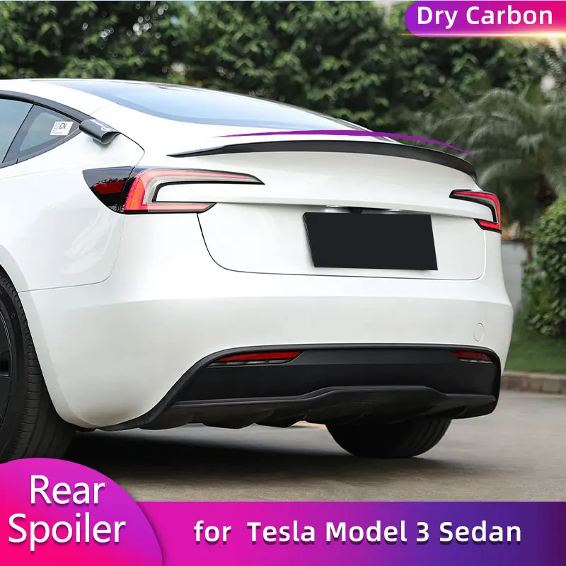 

Prepreg Dry Carbon Rear Trunk Spoiler Wings for Tesla Model 3 Sedan 4-Door 2023-2025 Car Racing Rear Spoiler Boot Wing Lip