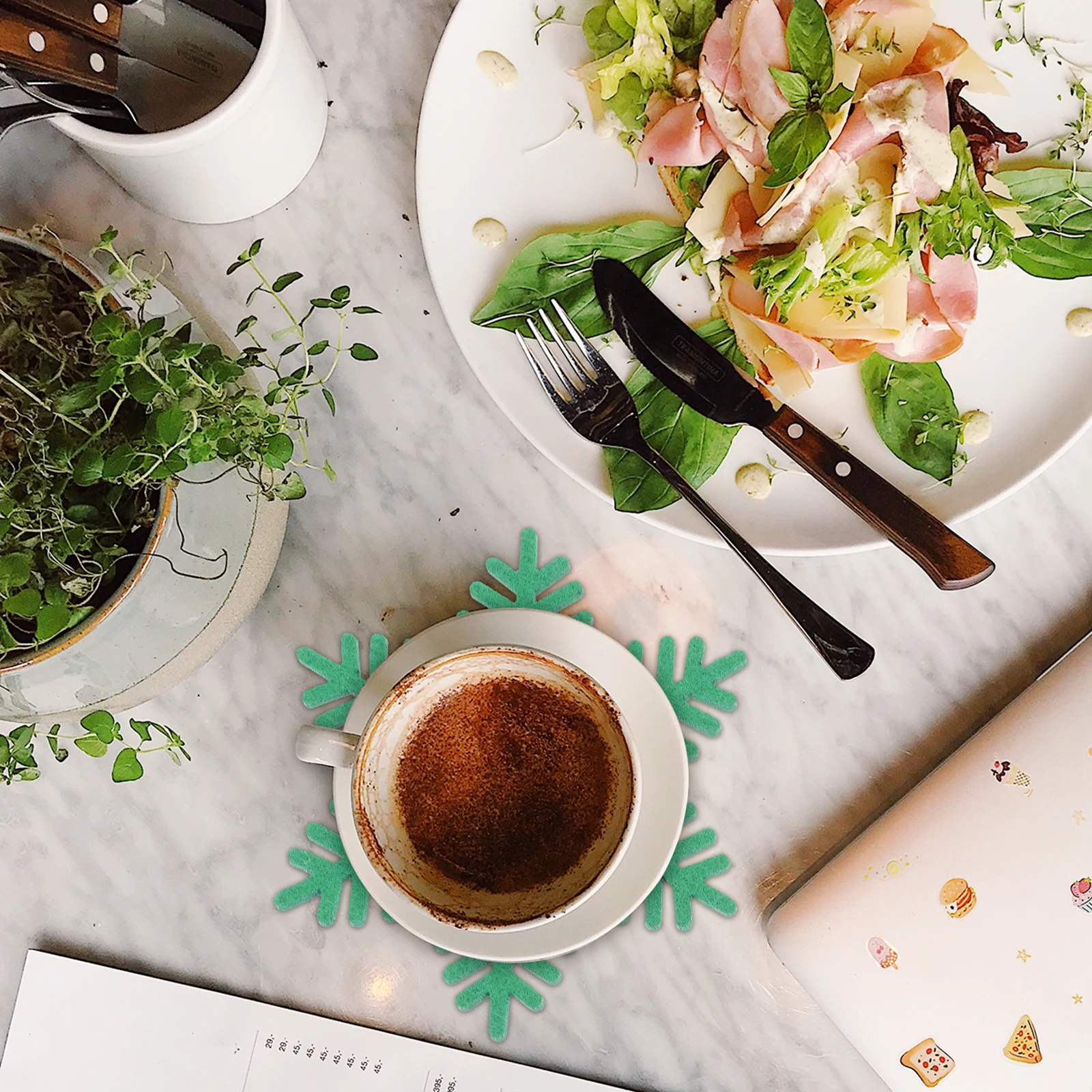 

12pcs Christmas Place Mats Felt Table Mats Heat Insulation Placemats For Dinner Party Decorative Coasters Holiday Table