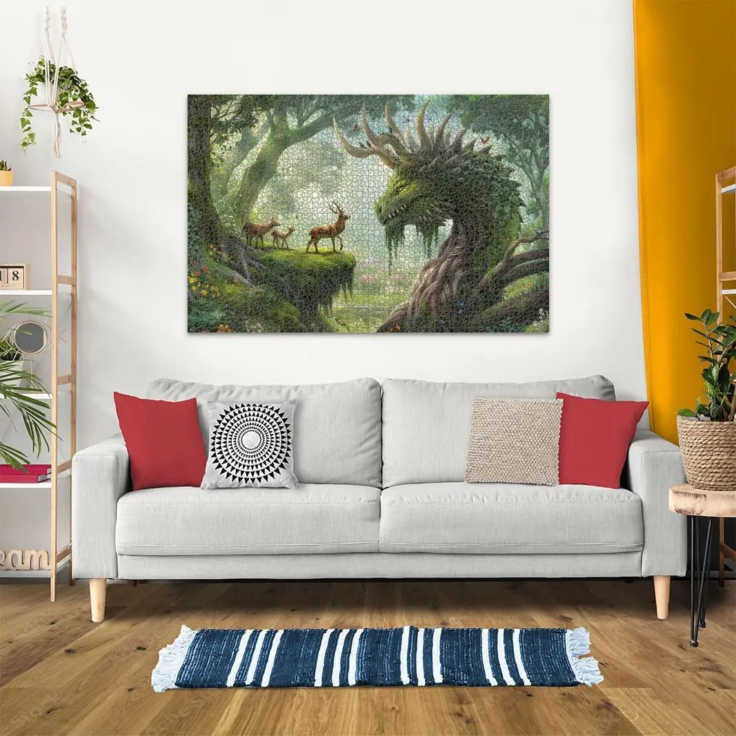 Puzzle en bois pour adultes, forêt magique, 1000/500/300 pièces, pour salle de jeux, chambre à coucher, fête, cadeau d'anniversaire, jeu stimulant