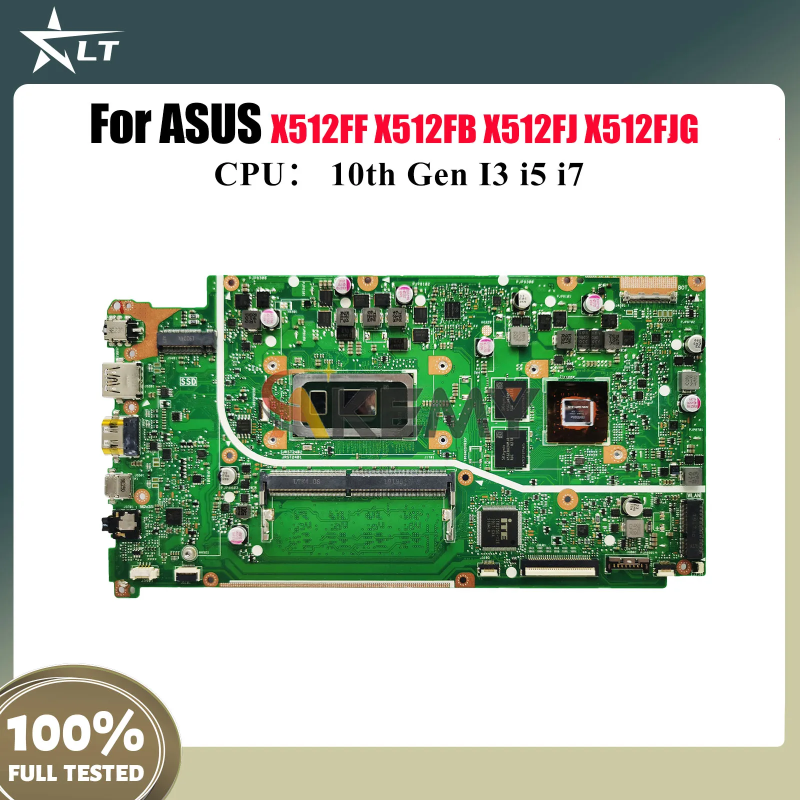 

X512FF Laptop Motherboard For ASUS VivoBook X512F V5000F X512FLC X512FJG X512FB X512FF X512FJ X512FL Mainboard 10th Gen I3 i5 i7