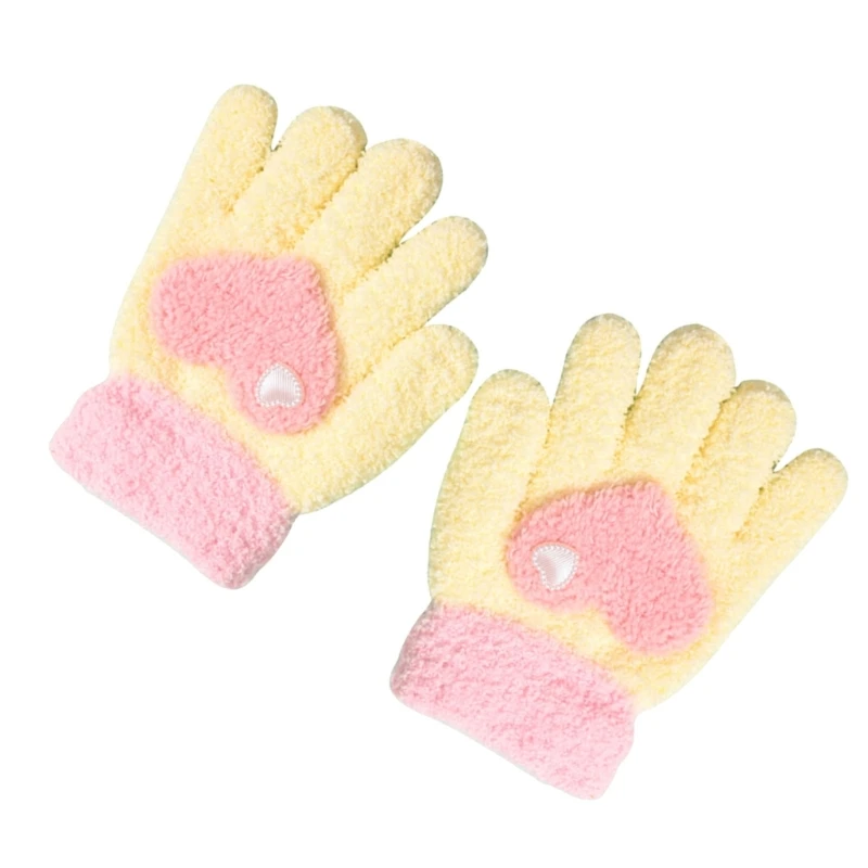 Washable Kids Winter Gloves Winter Full Finger Gloves Winterproof Fleece Gloves Practical & Trendy for Boys & Girls