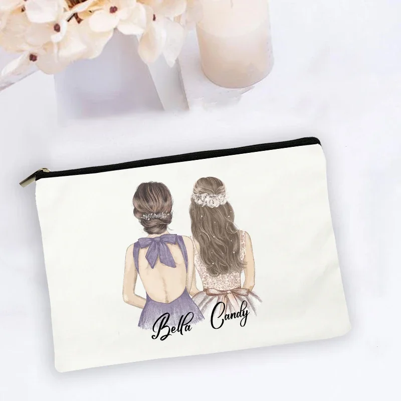 Personalised Makeup Bag Custom Name Cosmetic Bags Travel Toiletry Organizer Bride Storage Make Up Case Wedding Bridesmaid Gifts