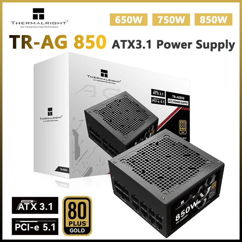 

Thermalright TR-AG 850 ATX3.1 Power Supply PCI-E 5.1 80 Plus Gold Medal Full Module 12V HPWR 650W 750W Computer Case Power Unit