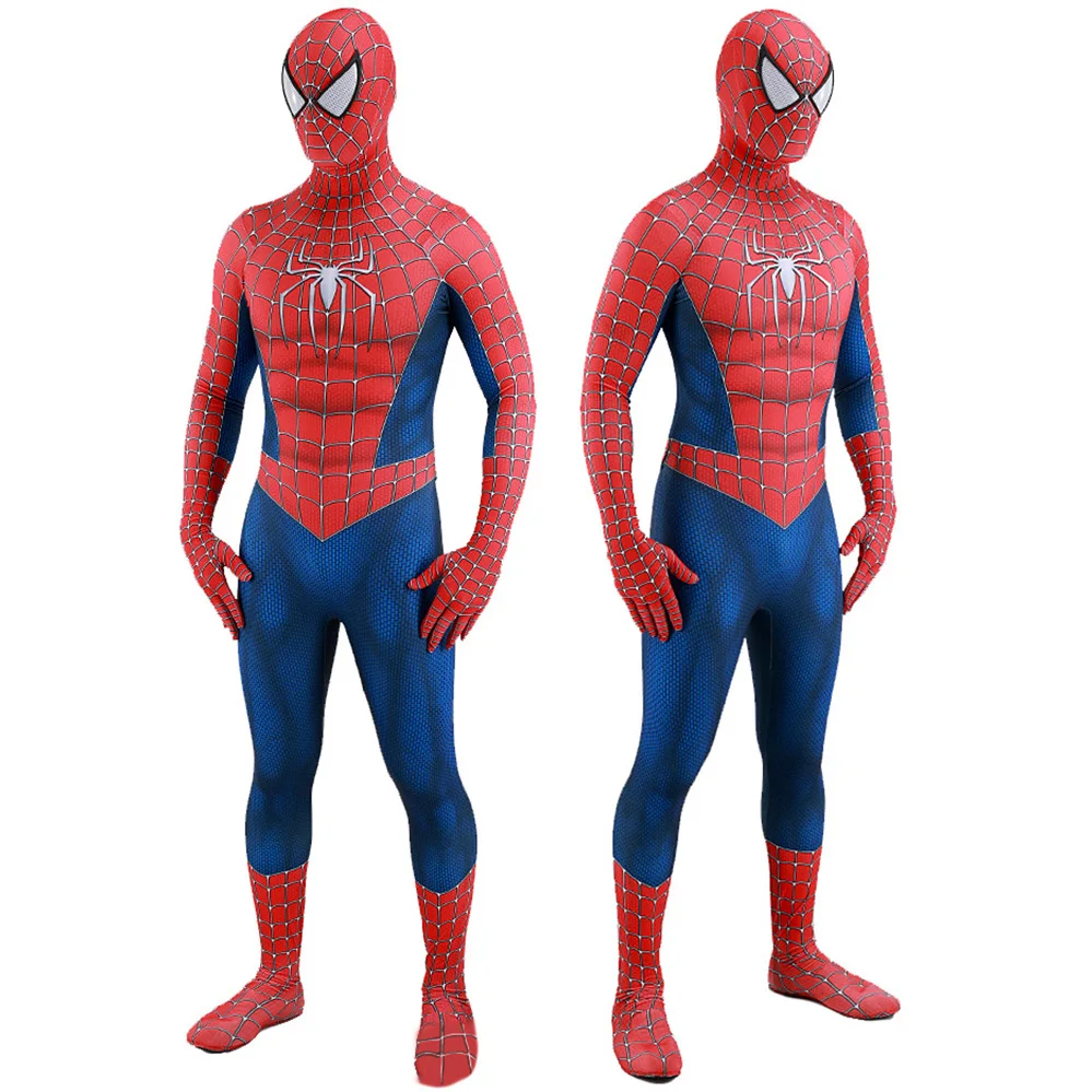 大人のためのスパイダーマンコスプレコスチューム、ダークシミ、スーパーヒーロータイツスーツ、スパンデックスボディスーツ、3Dプリントジャンプスーツ、ハロウィーンの衣装、スパイダーマン