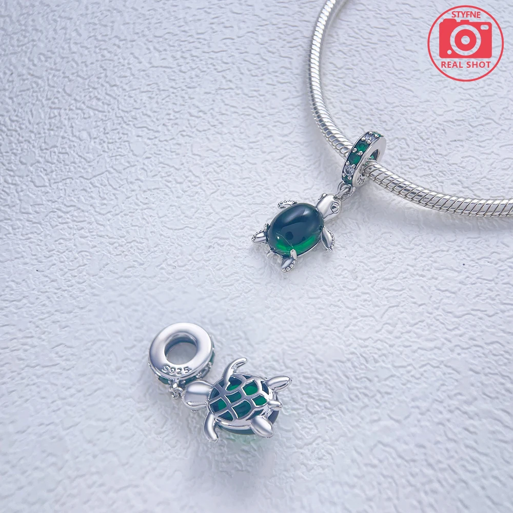 Abalorio de plata de ley 925 para mujer, abalorio de Medusa, tortuga de mar azul, compatible con pulsera Pandora Original, moda, fabricación de joyas DIY