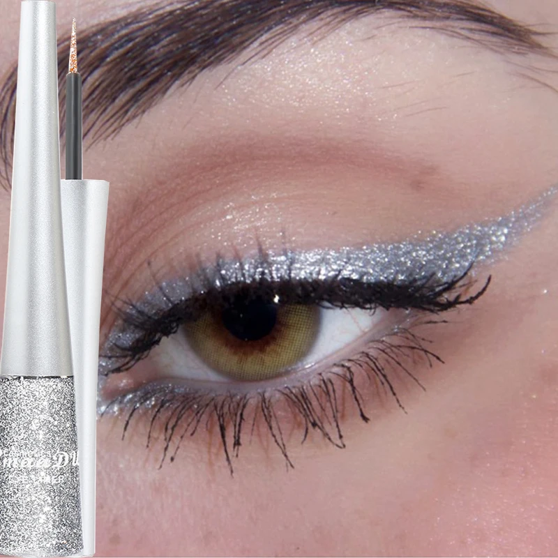 Waterdichte Diamant Glitter Roze Vloeibare Eyeliner Oogschaduw Make-Up Blauw Goud Pailletten Eyeliner Pen Oog Beauty Party Make-Up Tools