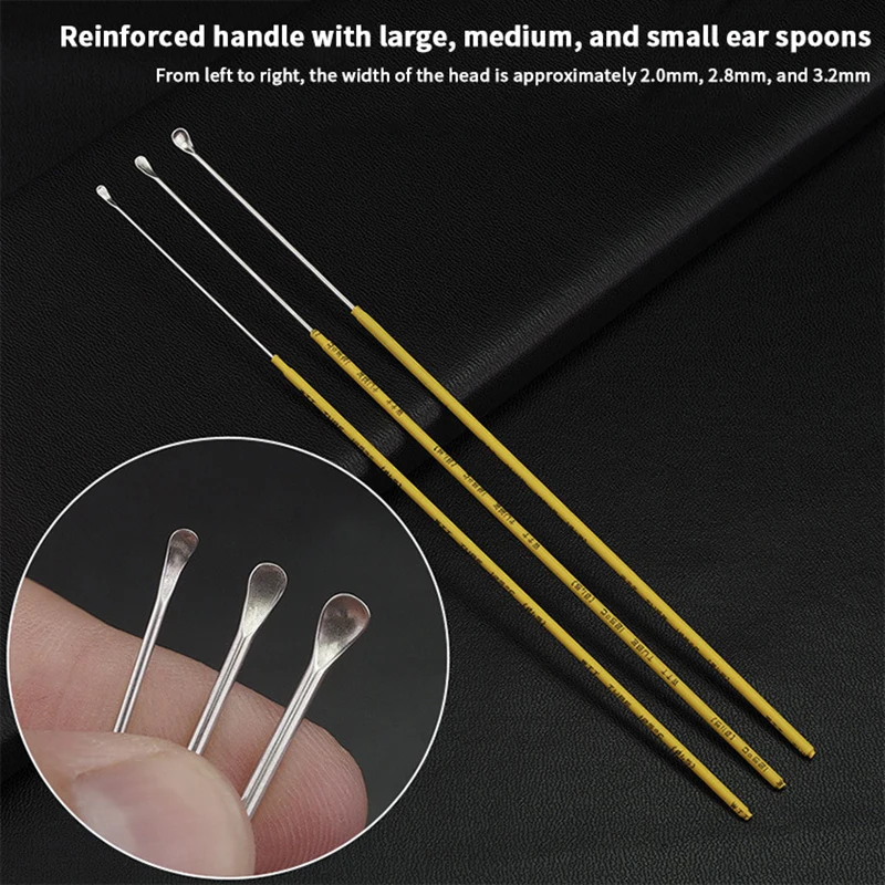 أدوات احترافية لقطف الأذن مزيل شمع الأذن كوريت أداة حفر مغرفة الأذن ملعقة منظف عصا من الفولاذ المقاوم للصدأ للعناية بالأذن #6