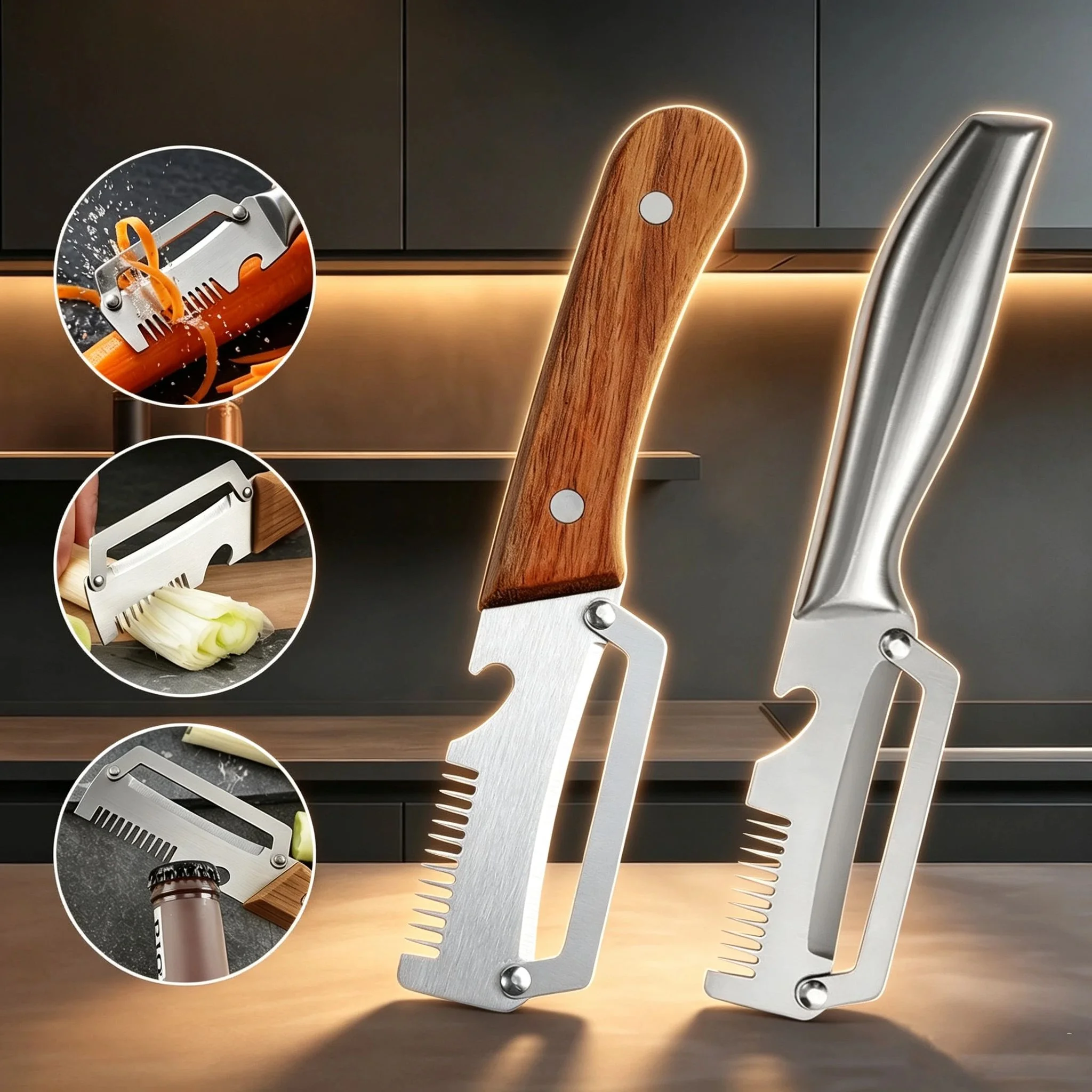 Multifunctional 3-in-1 Stainless Steel Peeler Vegetable & Fruit Slicer Shredder Versatile Kitchen Tool for Peeling Shredding