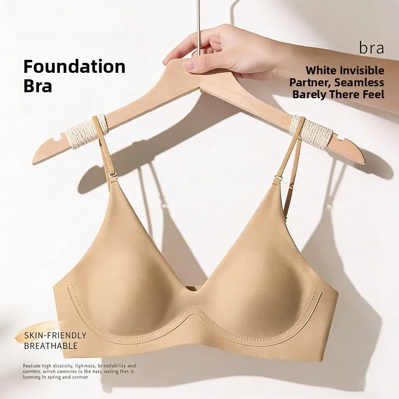 KUCLUT Breathable Soft Support Backless Bra Women Summer Seamless Nylon Underwear Firming Side Breast Reduction Anti-Sag...