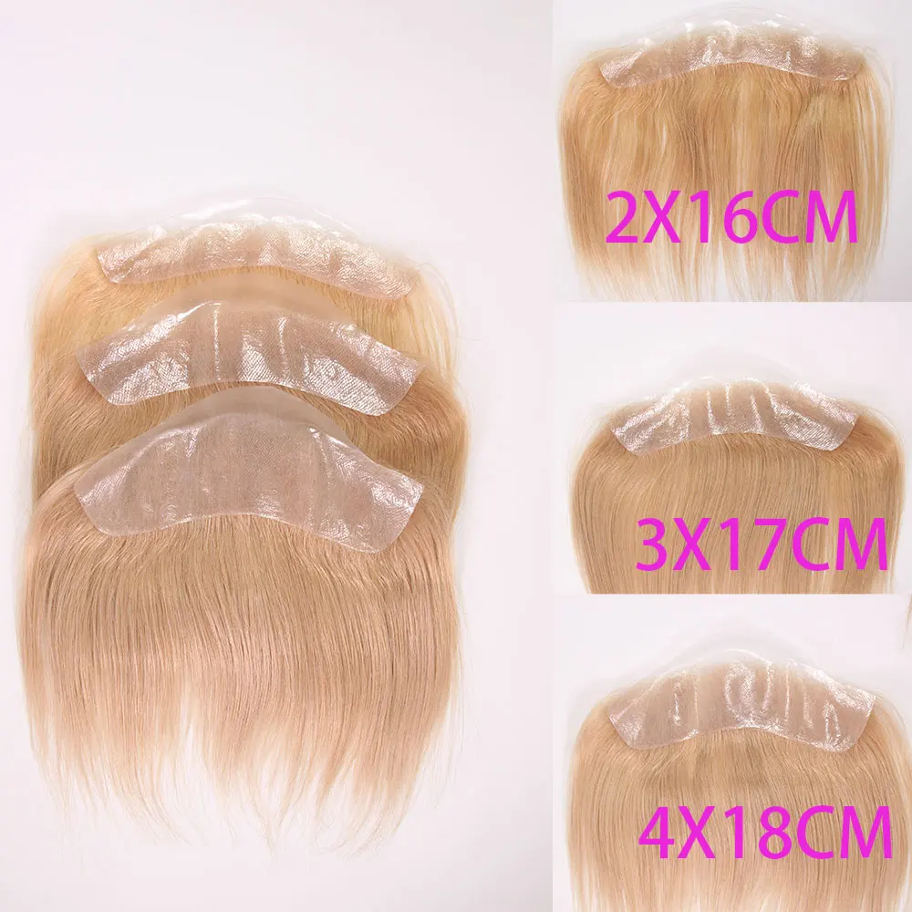 4x18CM Skin PU Toupee Man Front Hairine V Style Human Hair Wigs For Men 100% Human Remy Hairpiece System High Quality Men Wigs image 2