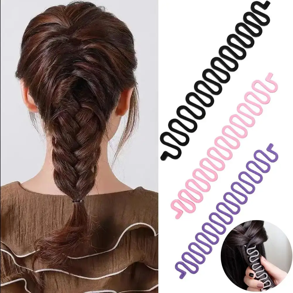 3 Colors Fishbone Wave Braider Braiding Tools Twist Braids Bun Hair Hairstyles Styling Aids Accessories Hair Hair Styler V0R6