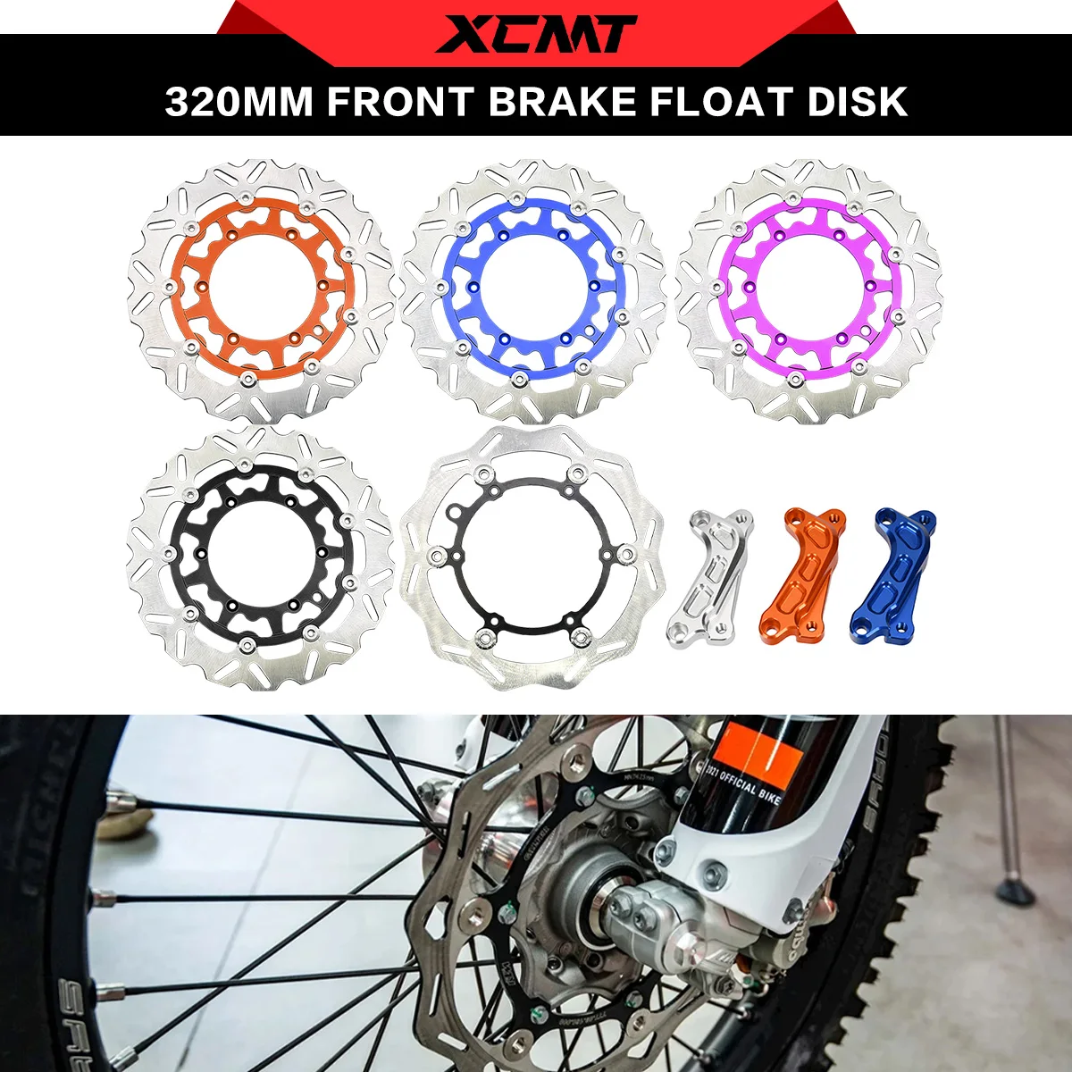 Motorcycle 320MM 260MM Front Floating Brake Disc Rotor For GasGas EX EC MC 125-300 EXF ECF MCF 250-450 2021-2023