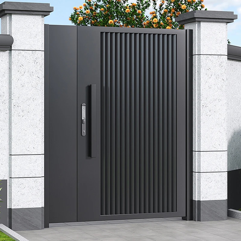 Automatic Aluminum Sliding Driveway Gate Trackless Cantilever Courtyard Villa Privacy Security Entry System